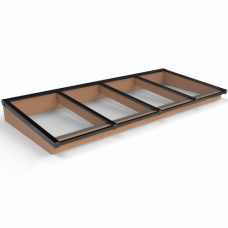 Douglas lichtstraat zwart lessenaarsdak gelaagd glas 322,2x125 cm