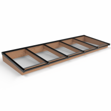 Douglas lichtstraat zwart lessenaarsdak gelaagd glas 404,2x125 cm