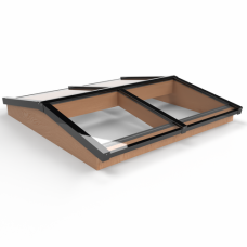 Douglas lichtstraat zwart zadeldak gelaagd glas 158,2x155 cm