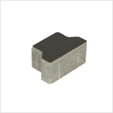 H-profielsteen 8 cm zwart half met deklaag