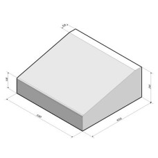 Inritband 45x20x50 cm tussenstuk grijs