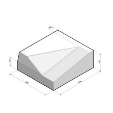 Inritband 50x20x50 cm links grijs