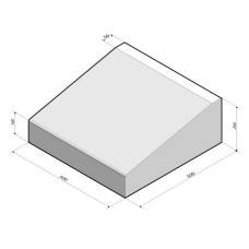 Inritband 50x20x50 cm tussenstuk grijs
