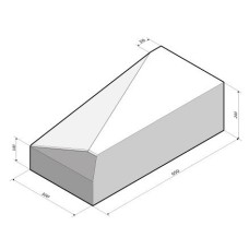 Inritband 65x20x30 cm rechts grijs