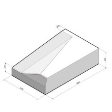 Inritband 80x20x50 cm rechts grijs