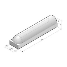 Schampband 20x18x95 cm 1-zijdig rond grijs