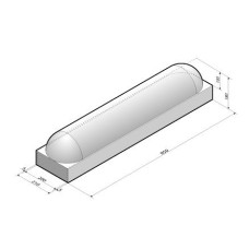 Schampband 20x18x95 cm 2-zijdig rond grijs