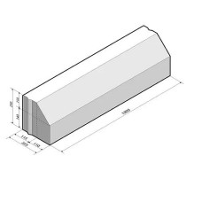 Rijkswaterstaatband 11,5/22,5x25x100 cm grijs