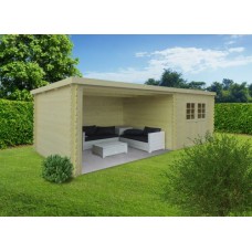 Blokhut Solid Rohan 298+365x298 cm geïmpregneerd Blokhut Solid Rohan 298+365x298 cm geïmpregneerd