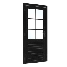 Vuren enkele glasdeur zwart gespoten 100x205 cm ld K216415 Vuren enkele glasdeur zwart gespoten 100x205 cm ld K216415
