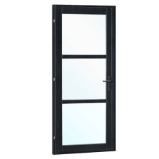 Vuren steellook enkele glasdeur zwart gespoten 110x212 cm ld K216419 Vuren steellook enkele glasdeur zwart gespoten 110x212 cm ld K216419