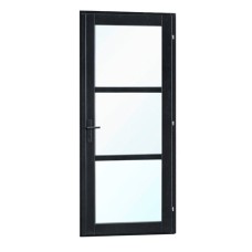 Vuren steellook enkele glasdeur zwart gespoten 110x212 cm rd K216420 Vuren steellook enkele glasdeur zwart gespoten 110x212 cm rd K216420