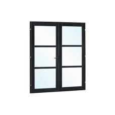 Vuren steellook dubbele glasdeur zwart gespoten 205x212 cm ld K216421 Vuren steellook dubbele glasdeur zwart gespoten 205x212 cm ld K216421