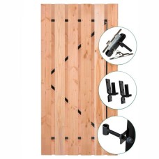 Tuindeur Privacy douglas met zwart frame inclusief slot 195x100 cm Tuindeur Privacy douglas met zwart frame inclusief slot 195x100 cm