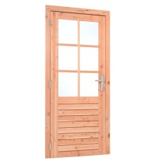 Enkele glas deur Red class wood 6 ruits 100x205 cm RVS beslag LD K226269