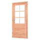 Enkele glas deur Red class wood 6 ruits 100x205 cm RVS beslag RD K226270