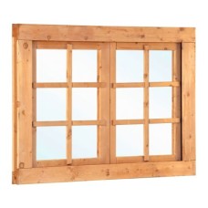 Uitzetraam Red class wood 6 ruits RVS beslag 125,2x90 cm