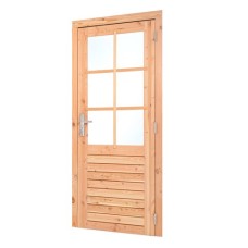 Douglas enkele glasdeur RVS beslag 100x205 cm rechtsdraaiend