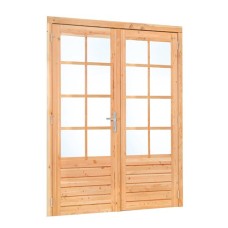 Douglas dubbele glasdeur dubbel glas RVS beslag 185x205 cm linksdraaiend