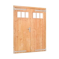 Douglas dubbele klampdeur 1-ruits rvs beslag 185x205 cm linksdraaiend