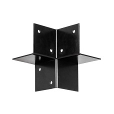 Pergola hoekverbinding voor 9x9 cm palen zwart gepoedercoat incl. bevestigingsset