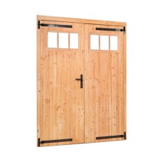 Douglas dubbele klampdeur 1-ruits zwart beslag 185x205 cm linksdraaiend