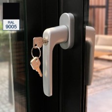 Glazen schuifwand middensluiting zwart