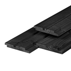 Dubbel profiel douglas zwart gespoten geschaafd 1,9x13 cm