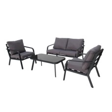 Loungeset Dominica zwart aluminium