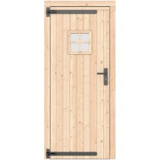 Vuren enkele deur 90x201 cm ld zwart beslag groen geïmpregneerd 1057532