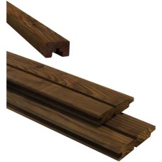 Douglas plankenscherm 2 zijdig dubbel rhombus bruin geïmpregneerd 187x224 cm