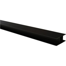 H-gleufpaal staal met structuur poedercoating 4,2x9,6x184 cm zwart RAL9005