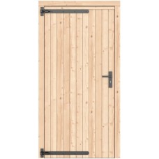 Vuren dichte enkele deur 108x209 cm ld zwart beslag groen geïmpregneerd 1073336