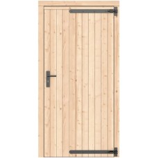 Vuren dichte enkele deur 108x209 cm rd zwart beslag groen geïmpregneerd 1073338