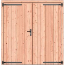 Douglas dichte dubbele deur 201x209 cm zwart beslag 1073245