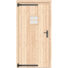 Vuren enkele deur 108x209 cm ld zwart beslag groen geïmpregneerd 1073348