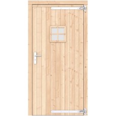 Vuren enkele deur 108x209 cm rd verzinkte hengen RVS beslag groen geïmpregneerd 1073349