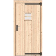 Vuren enkele deur 108x209 cm rd zwart beslag groen geïmpregneerd 1073350