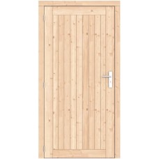 Vuren dichte enkele deur Prestige 108x209 cm ld RVS beslag groen geïmpregneerd 1073353