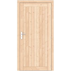 Vuren dichte enkele deur Prestige 108x209 cm rd RVS beslag groen geïmpregneerd 1073354