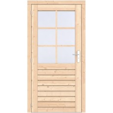 Vuren enkele deur Prestige 108x209 cm ld RVS beslag onbehandeld 1073277