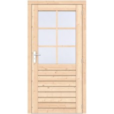 Vuren enkele deur Prestige 108x209 cm rd RVS beslag onbehandeld 1073279