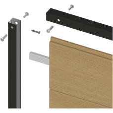 NewTechWood aluminium frameset t.b.v scherm i.c.m betonpalen zwart gepoedercoat