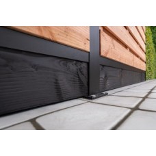 H-gleufpaal hardhouten onderplaat zwart gedompeld 3x20x181,5 cm