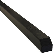 Tuinpaal geschaafd vuren zwart gelakt 7x7x150 cm