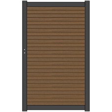 NewTechWood co-extrusie composiet deur Premium horizontaal triple 97x186 cm Teak