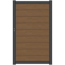NewTechWood co-extrusie composiet deur Premium horizontaal 97x186 cm Teak
