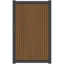 NewTechWood co-extrusie composiet deur Premium verticaal triple 97x186 cm Teak