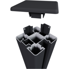 NewTechWood aluminium sleufpaal met paalkap 8x8x195 cm