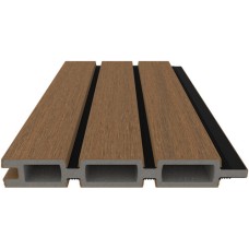 NewTechWood composiet co-extrusie wand bekleding Castellaton PRO35 3,3 x 21,5 x 290 cm Teak/Zwart